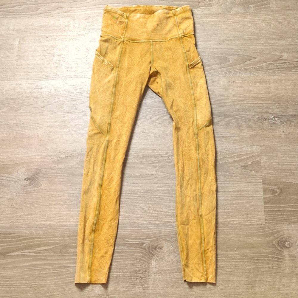Lululemon Fast and Free Tight II 25" Ice Dye Wash Spiced Bronze Sz 2